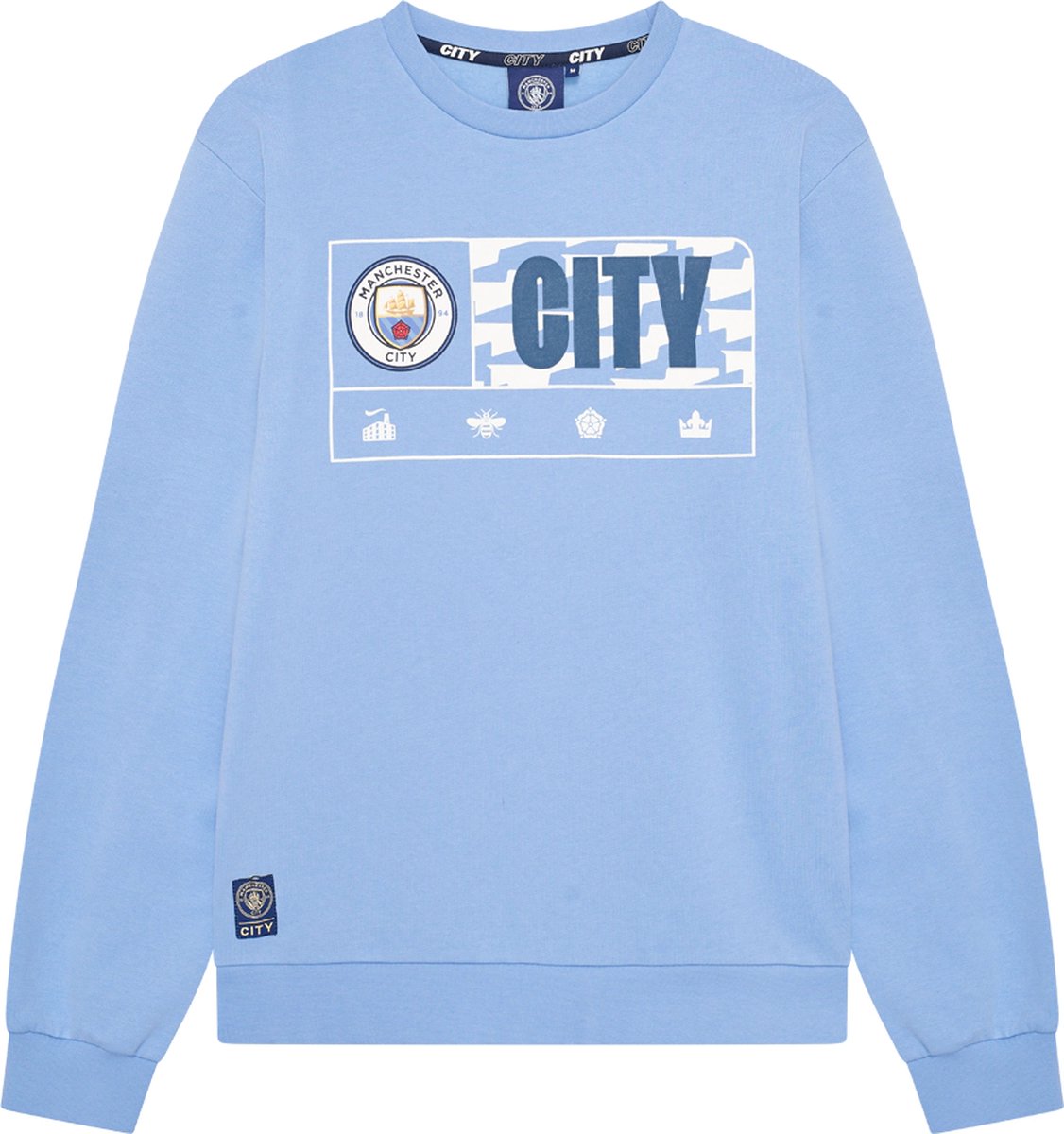 Manchester City Sweater Heren - Maat S t/m XXL - Man City Trui - Volwassenen - Lifestyle - Blauw - Official Product
