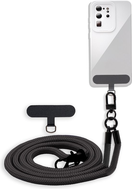 Chaîne de téléphone portable Cadorabo pour Samsung Galaxy M51 en NOIR - Étui pour téléphone portable avec cordon de sangle réglable à accrocher autour du cou