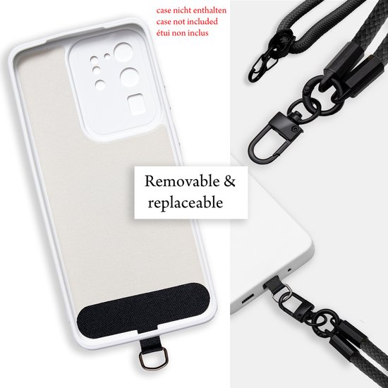 Chaîne de téléphone portable Cadorabo pour Samsung Galaxy M51 en NOIR - Étui pour téléphone portable avec cordon de sangle réglable à accrocher autour du cou