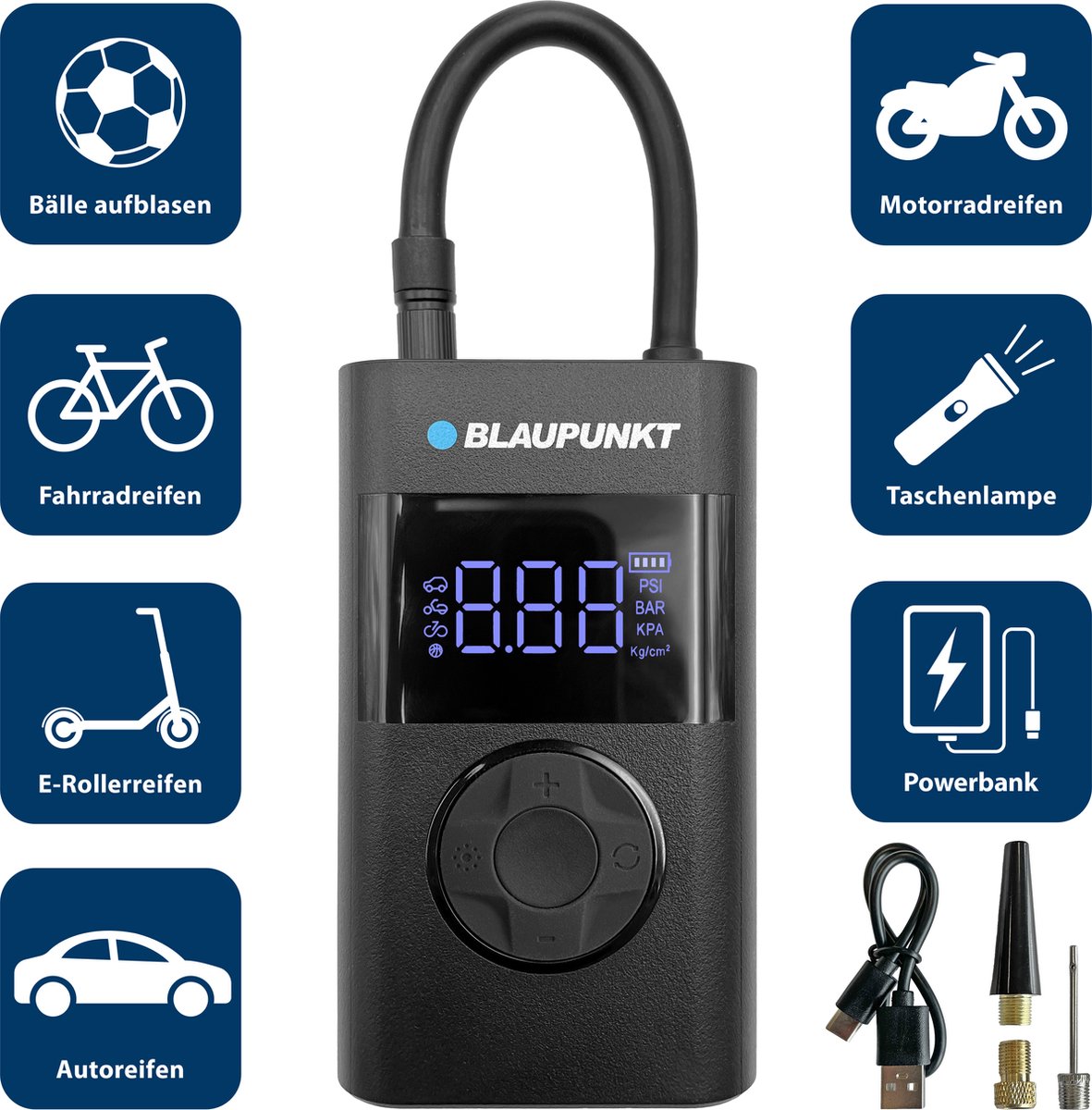 Blaupunkt 2008024000050 Blaupunkt Luchtpomp Zwart