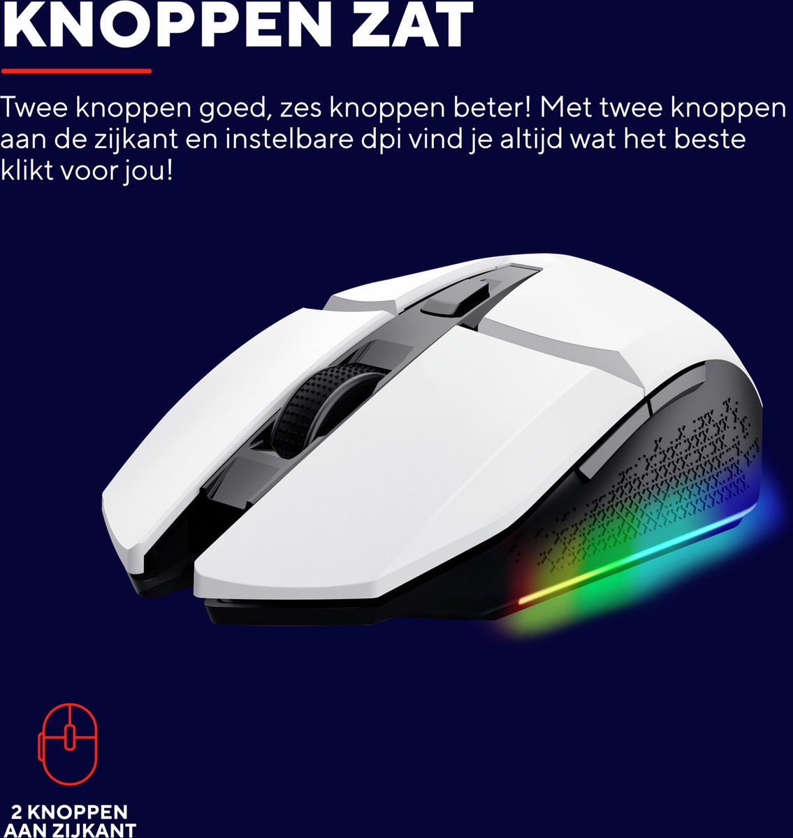 Trust GXT 110W Felox - Gaming Muis Draadloos - 4800 DPI - RGB Verlichting - Zwart thumbnail 3