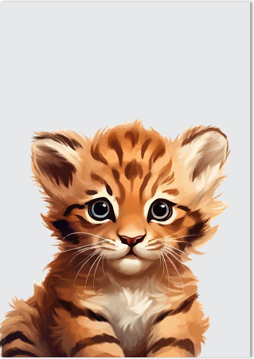 Tijger Poster 70 x 50 cm - Poster Kinderkamer - Dierenposter - Babykamer decoratie