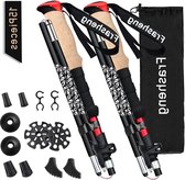 Opvouwbare aluminium wandelstokken met kurken handvat en telescopische verstelbaarheid 135 cm - voor trekking en Nordic walking
