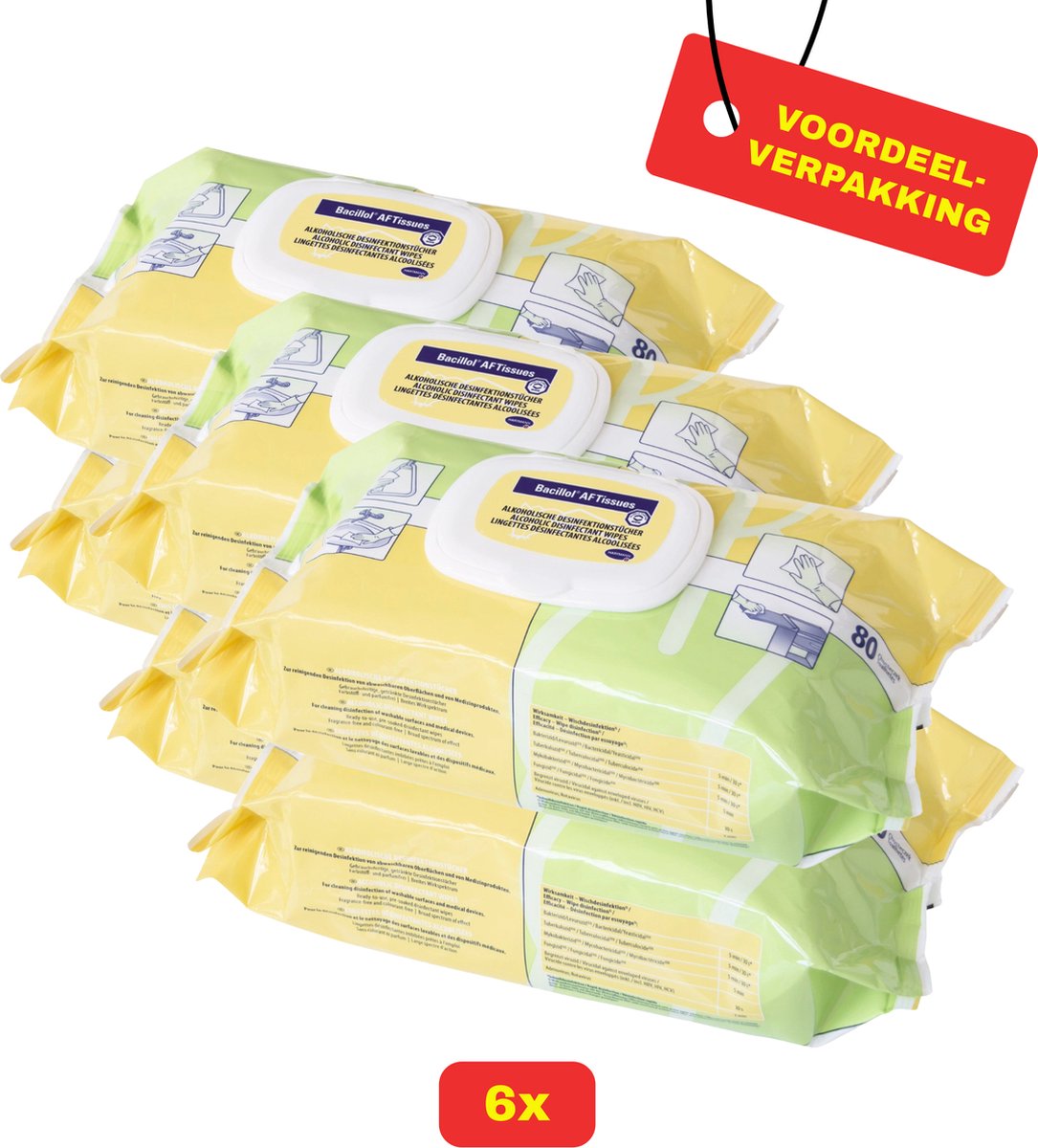 Goedkoopste 6 x Bacillol® AF Tissues van Hartmann - 6 x 80 doekjes - Voordeelverpakking!