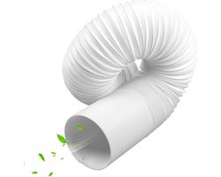 150 mm airconditioningsslang - 2 m lengte - flexibele ventilatieslang - verlenging voor wasdroger en afzuigkap - linksom draaiend