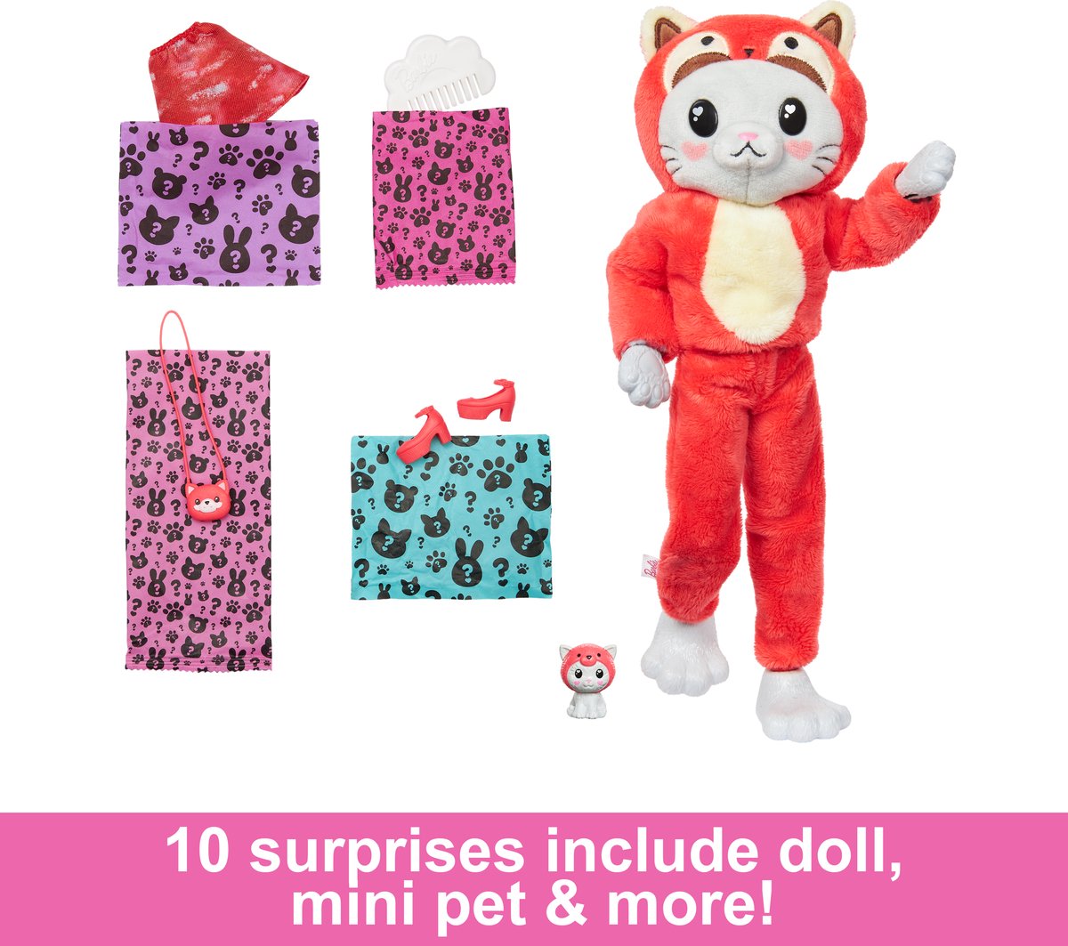 Barbie Cutie Reveal Pop - 30 cm - Kitten Rode Panda - Barbiepop — afbeelding 4