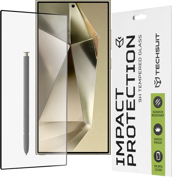 Techsuit Protecteur D'écran De Protection Contre Les Impacts À Couverture Complète Pour Samsung Galaxy S24 Ultra - Zwart