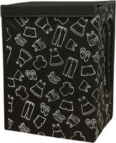 Bol.com Orion Store - Wasmand met Deksel en Handige Handvatten 75L - Ruime 30x42x56 cm Opbergoplossing - Zwart aanbieding