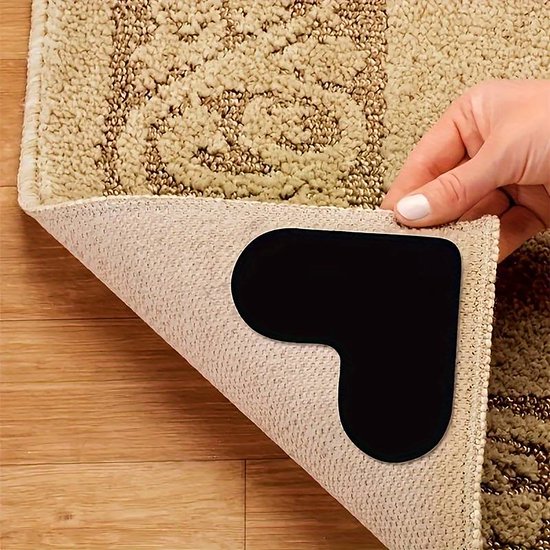 YONO Tapis Autocollants Antidérapants - Tapis Antidérapant - Ruban Adhésif en Caoutchouc pour Adhésif pour tapis - 4 Pièces