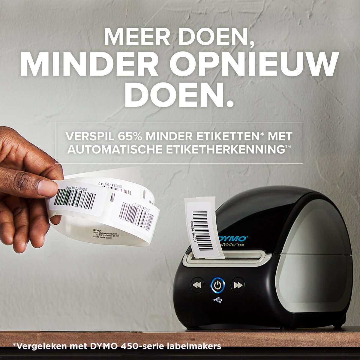 DYMO LabelWriter 550 Labelprinter | Labelmaker met direct thermisch printen | Automatische labelherkenning | Drukt adreslabels, verzendlabels, barcodelabels af en meer | Tweepolige EU-stekker — afbeelding 4