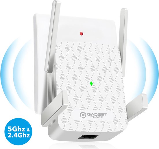 Foto: Gadgetplace wifi versterker stopcontact met extra groot bereik 1200mbps wps knop 5ghz 2 4ghz dual band wifi booster wifi repeater