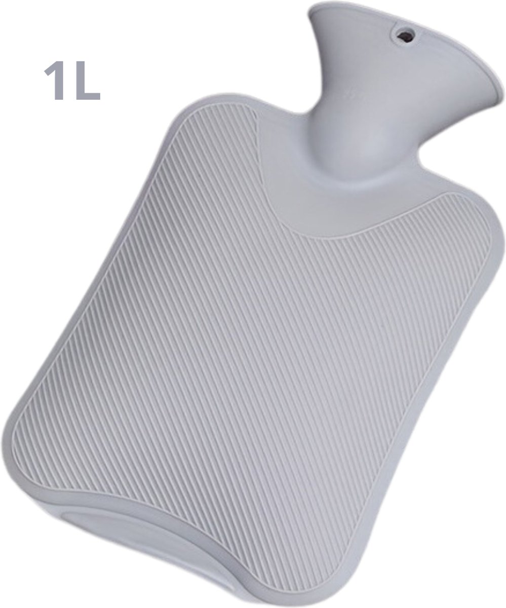 Goedkoopste Nivard Warmtekruik - Warmwaterzak Met Hoes - Warmwaterkruik - Warmtekussen - Knuffel Kruik - Bag - Grijs - 1 Liter