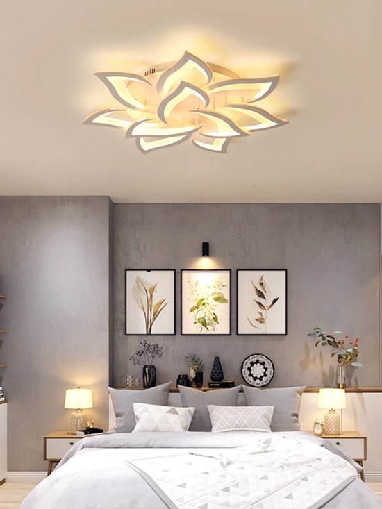 Foto: Moderne led woonkamer plafondlamp slaapkamer plafondlamp kroonluchter is via een afstandsbediening traploos dimbaar en lichtkleur is instelbaar tussen 3000 k tot 6000 k 