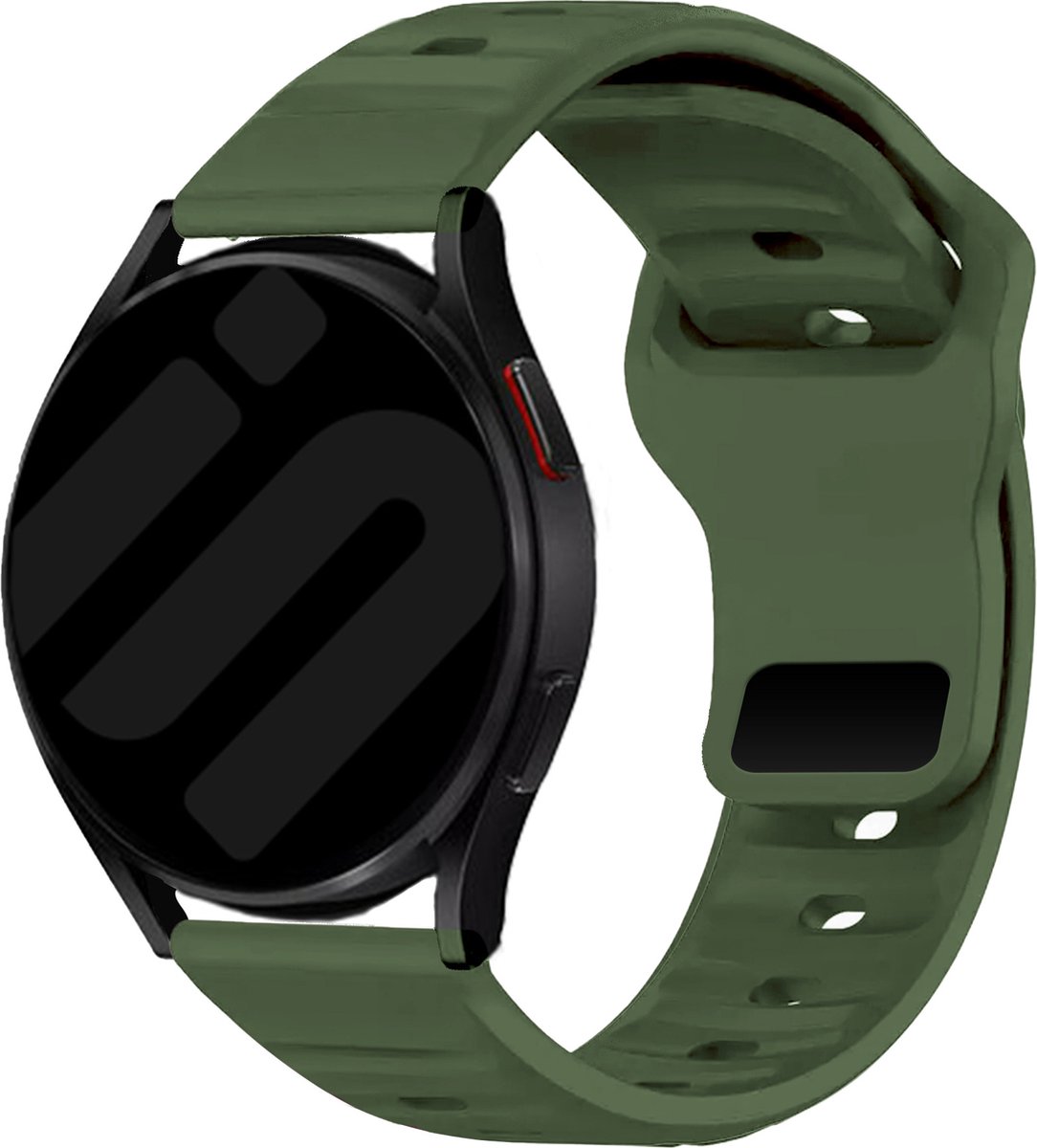 Strap-it Universeel 22mm outdoor siliconen bandje - geschikt voor Samsung Galaxy Watch 3 45mm / 1 46mm / Gear S3 - Polar Vantage M / V3 / Grit X - Xiaomi Mi Watch / Watch S1 / S3 / 2 Pro - Amazfit GTR 2-3-4 - OnePlus Watch 1/2 - groen