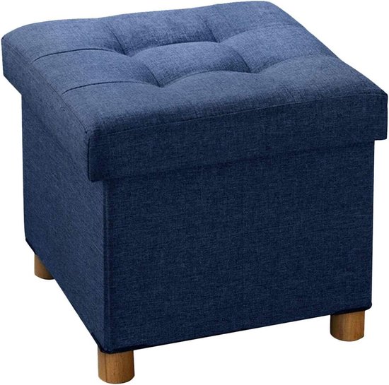 eSituro Ottomaanse opbergdoos, poef voetkruk met opslag, kubus opbergdoos, 38L capaciteit, opvouwbare poefstoel, teddyfleece, 37,5 x 37,5 x 37,5 cm, beige