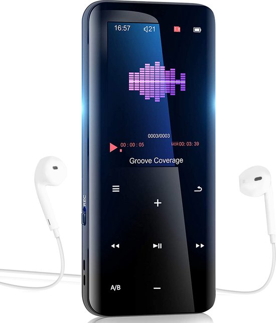 Gadgetplace MP3 speler Pro met MP4 Videospeler Functie - Bluetooth 5.0 en 32GB interne geheugen - Incl. Oordopjes - FM Radio, Spraakrecorder en E-book