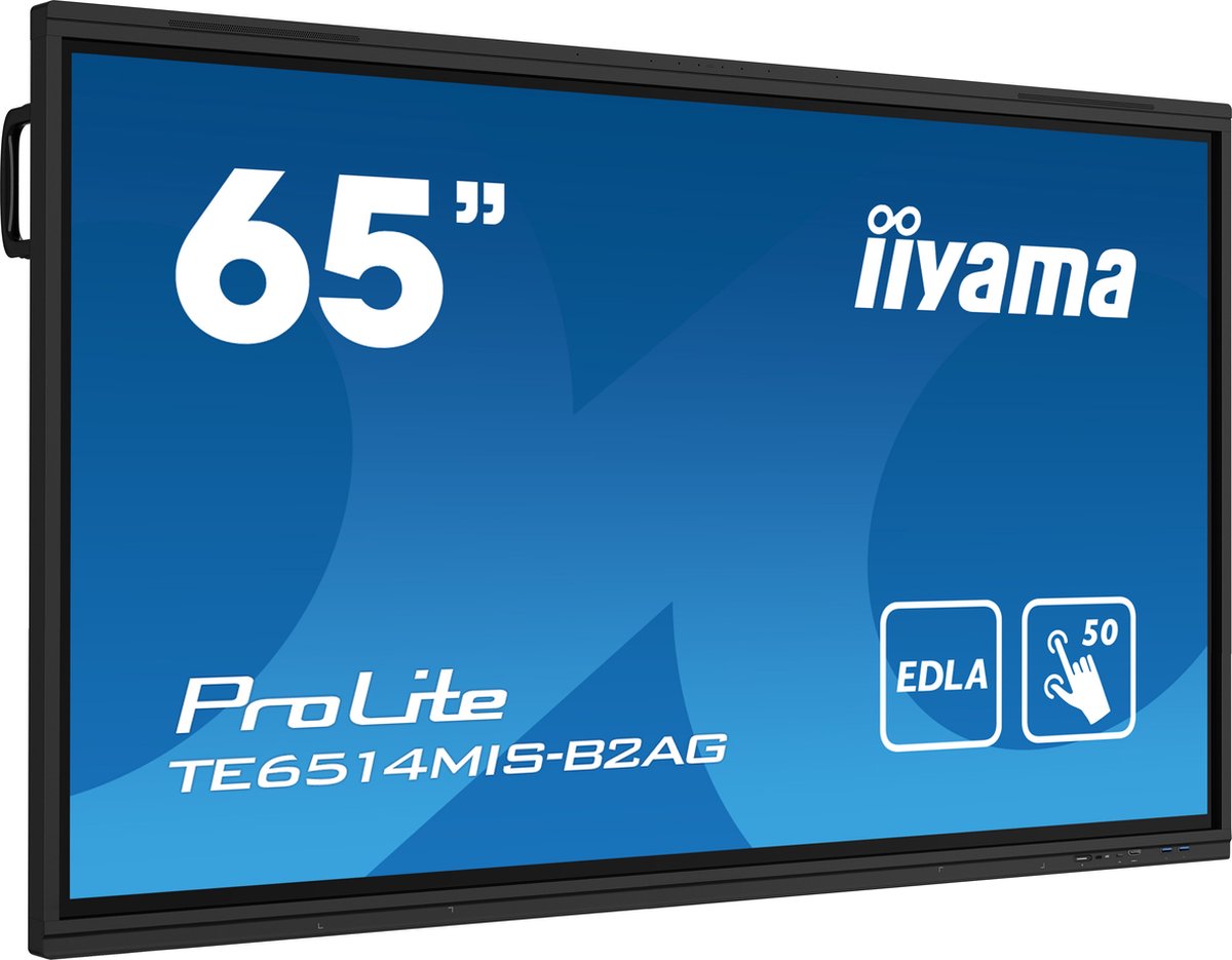 iiyama ProLite TE6514MIS-B2AG public display 4x HDMI, 1x DisplayPort, USB-A, USB-C, RJ-45, WLAN, Touch, Sound