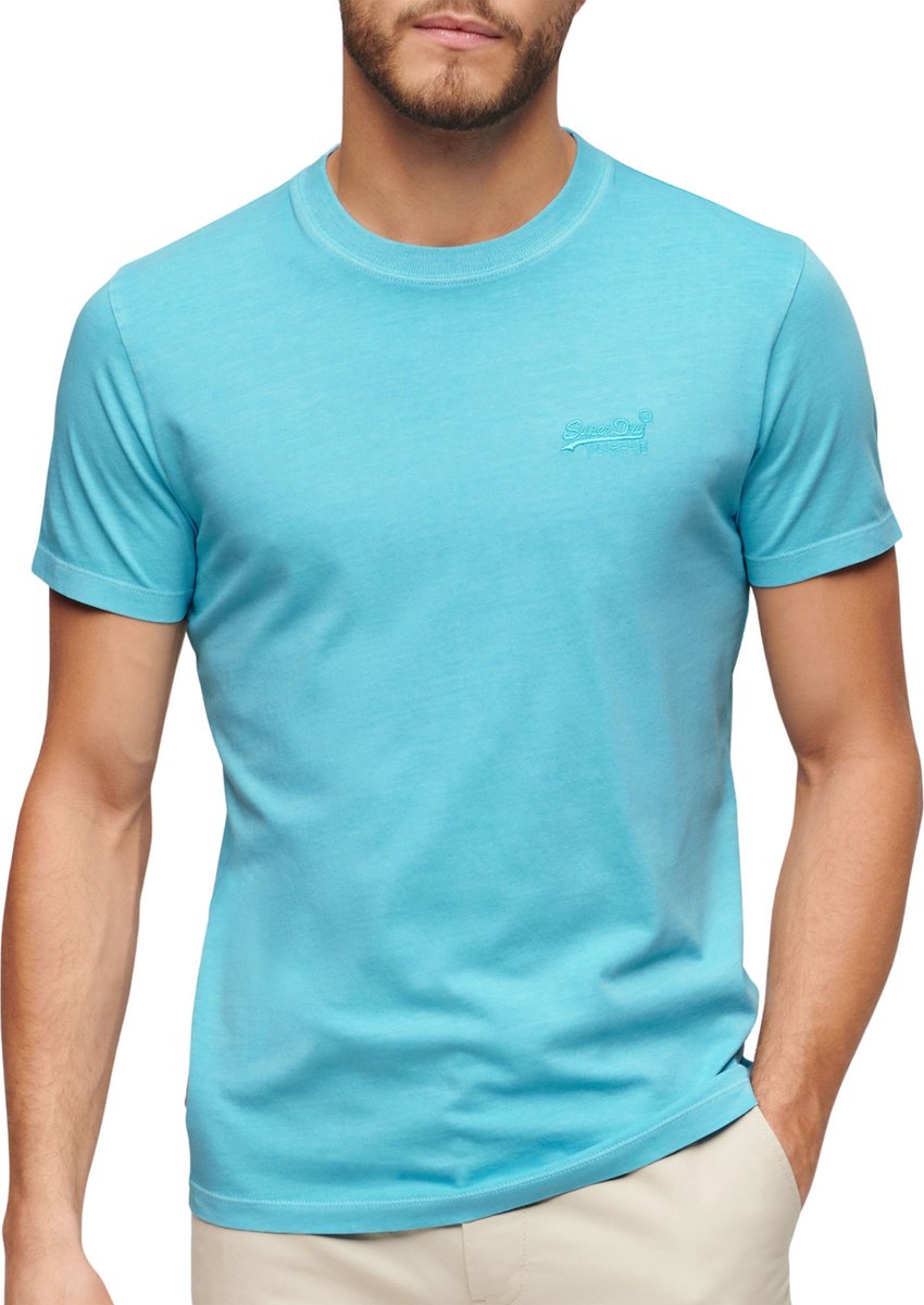 Superdry ESSENTIAL LOGO EMB NEON TEE Heren T-shirt Blauw