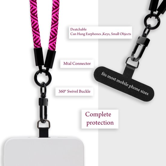 Chaîne de téléphone portable Cadorabo pour Xiaomi POCO M4 PRO 5G en ROSE - Étui pour téléphone portable avec cordon de sangle réglable à accrocher autour du cou