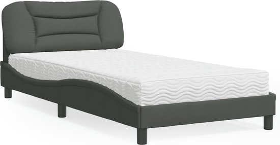 vidaXL-Lit-avec-matelas-tissu-gris-foncé-100x200-cm