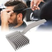 Peigne décolorant I Peigne à débordement I Dessus plat I Résistant à la chaleur I Peigne à cheveux I Peigne de barbier I Peigne de coiffure I Pour un usage professionnel et domestique I Grijs