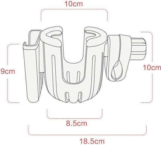 2 in 1 Bekerhouders & Telefoonhouder - Fiets Telefoonhouder - Schokbestendig - Organizer voor kinderwagen/fiets/rolstoel/Walker/Rollator - Kinderwagen Accessoires van VicSguitars — afbeelding 2