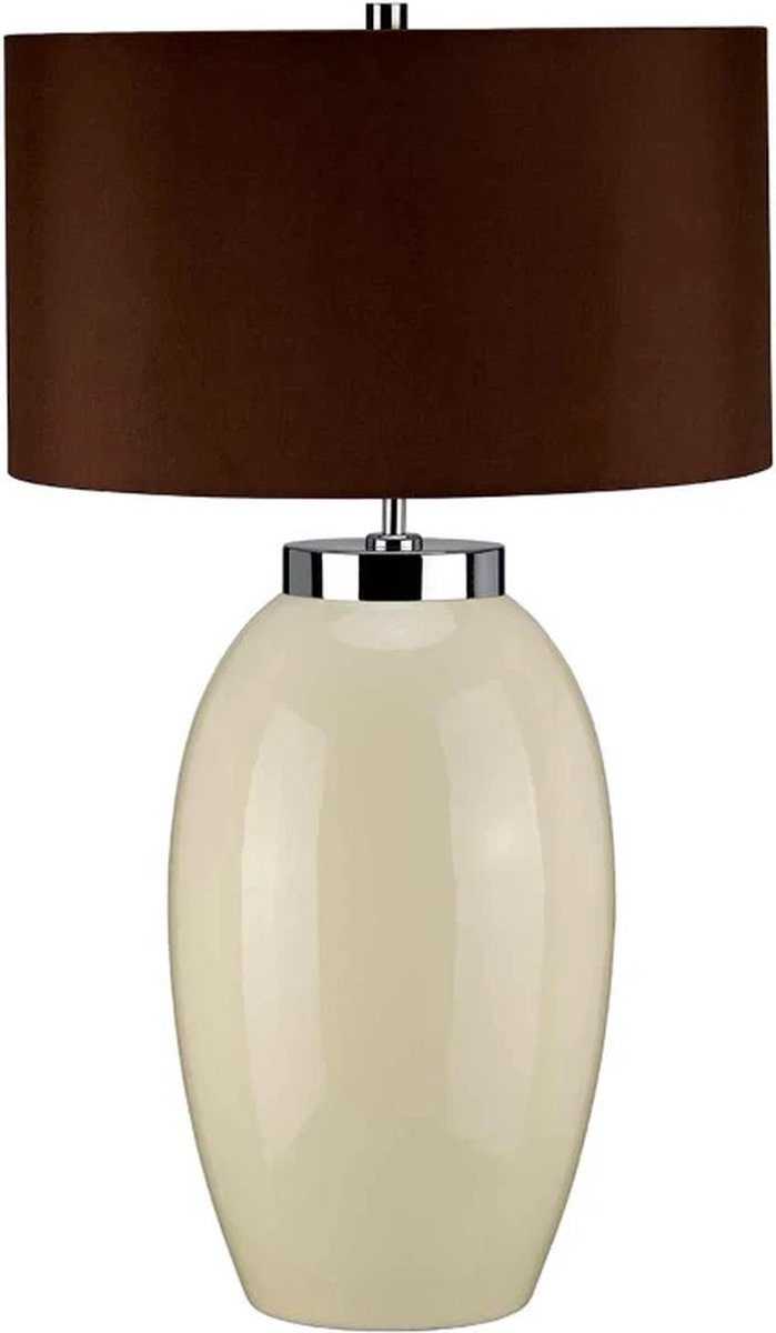 Bohemian Tafellamp - Steady Lighting - Kunststof - Bohemian - E27 - L: 42cm - Voor Binnen - Woonkamer - Eetkamer - Bruin