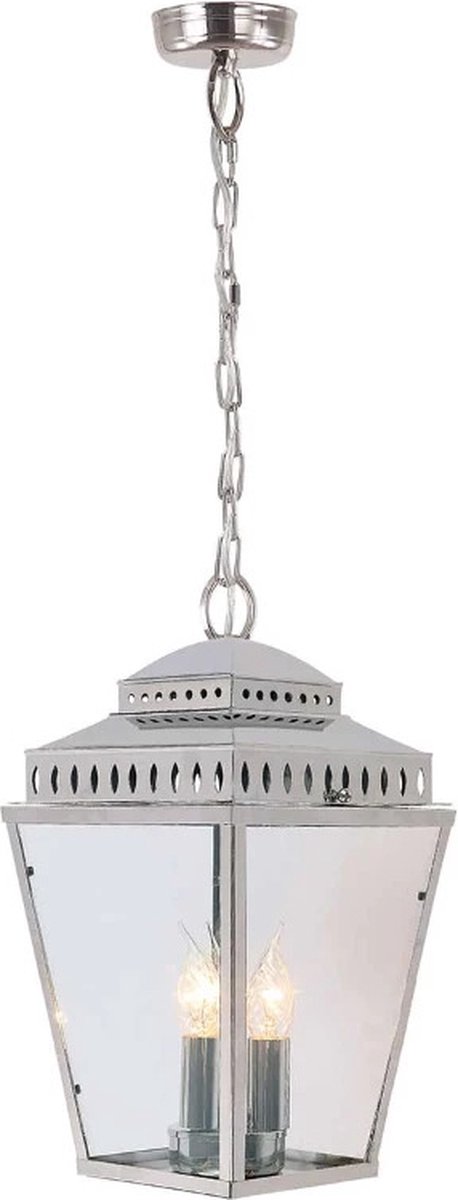 Landelijke Hanglamp - Steady Lighting -  - Landelijk - E14 - L: 22cm - Voor Buiten - Woonkamer - Eetkamer - Zilver