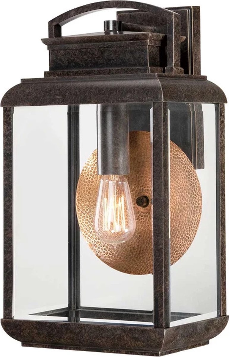 Quoizel LED Wand Buitenlamp Byron | 1X E27 Max 60W | IP44 | Dimbaar | Imperial Bronze with Copper Reflector