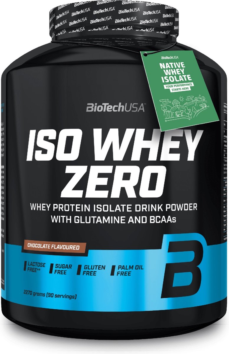 Goedkoopste Protein Poeder - Iso Whey Zero 2270 g BiotechUSA - Chocolade - 84g Protein
