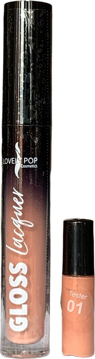 Lovely Pop Cosmetics - Ultra Glans Lipgloss - Tinted Gloss Ultra Shiny - Hydraterend - Nude - Nummer 01 Lingerie - 1 Flesje met 3,5 ml.