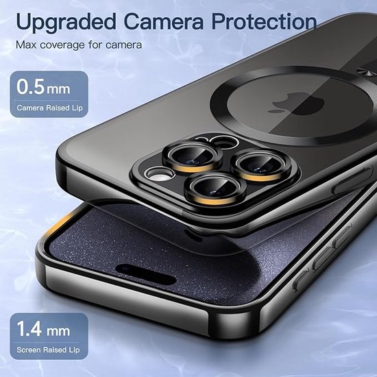 Coque adaptée pour iPhone 15 pro max - Convient pour MagSafe - Coque arrière en silicone Arara - Zwart