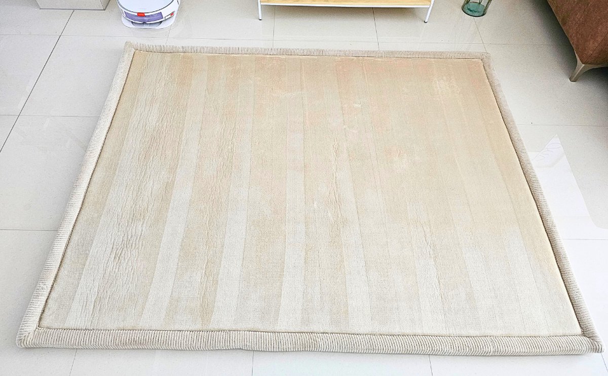 VenTur Speelmat - 200 x 150cm - 3cm Extra Dik en Zacht - Beige - Veilig voor Kinderen - Modern Duurzaam Design - Grote Babymat - Extra Dikke Antislip Baby Speelkleed - Kindermat - Speeltapijt - Speel mat - Opvouwbaar - Anti-slip - Geheugenschuim — afbeelding 6