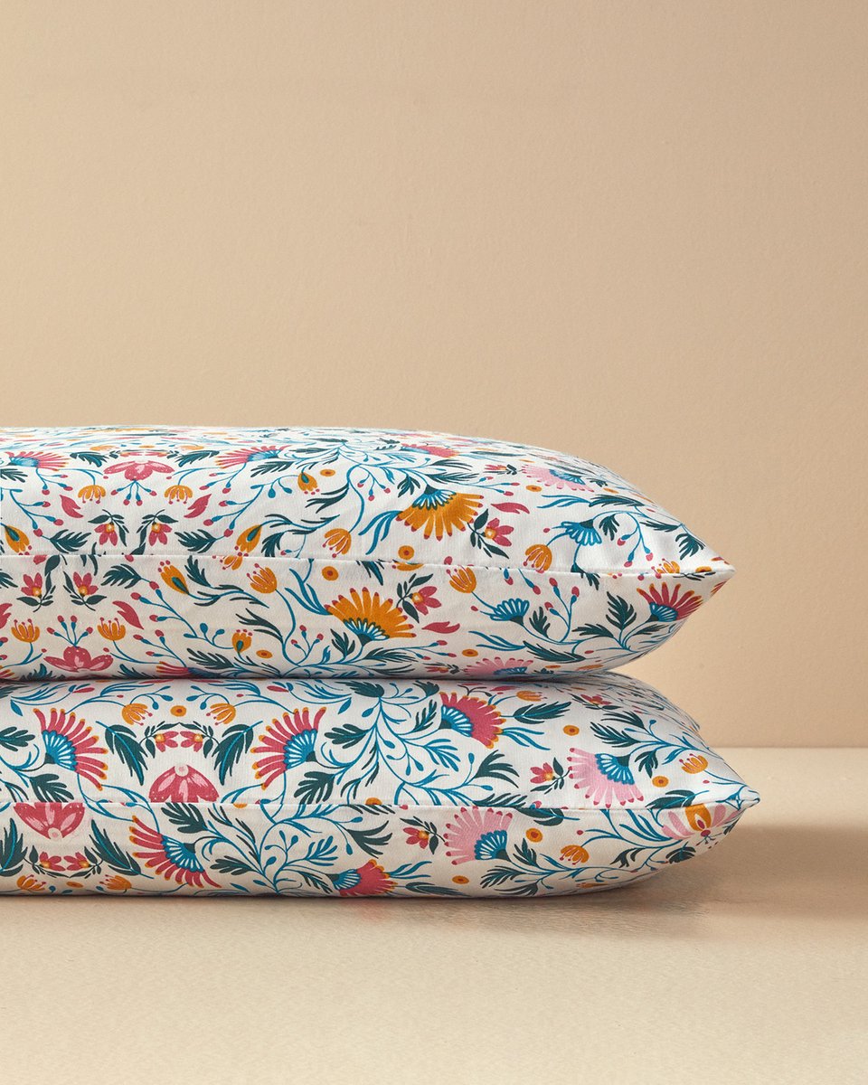 English Home Charming Lines- 2 Kussenslopen - Mix Match - Easy Iron - Pillow Case - 2 stuks - 50x70 cm - Kleurrijk