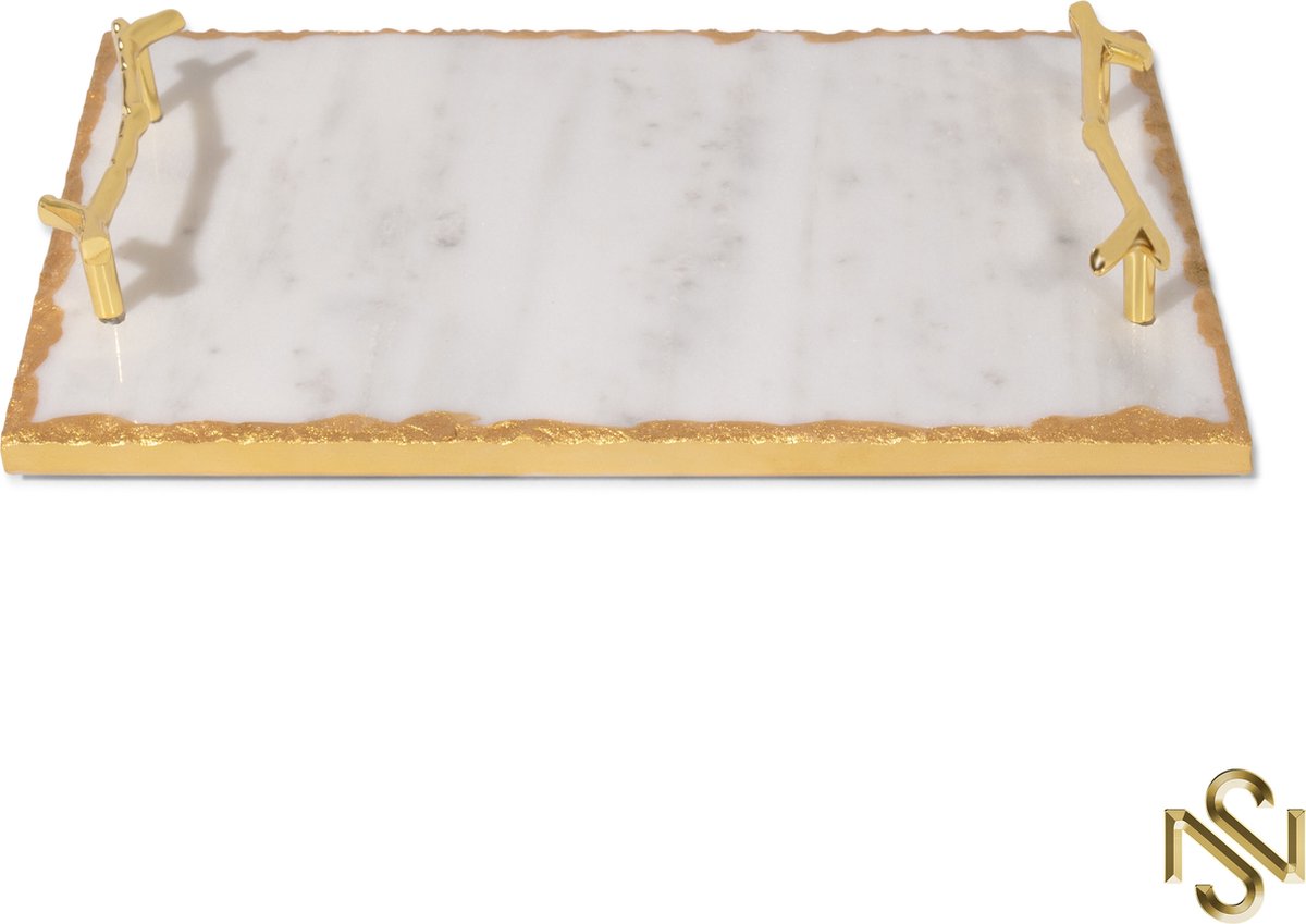 San Naila- Goldie Tray- Marmer- Goud- Dienblad- Decoratie