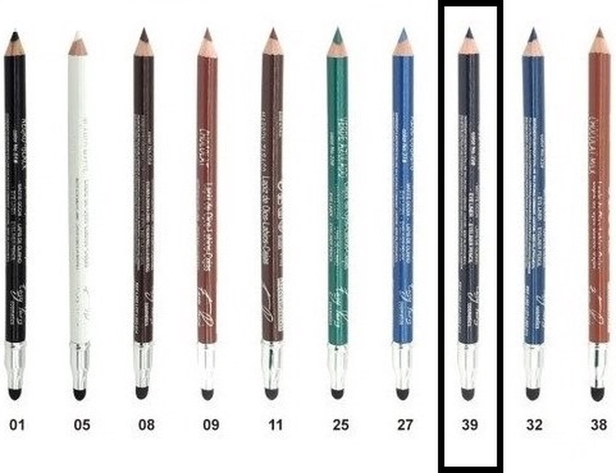 Easy Paris - Oogpotlood en Lippotlood - Extra Waterproof - Donker Blauw - Marine Blauw - Azul Marino - Met puntenslijper en smudger/vervager - Nummer 39 - 1 Stuks