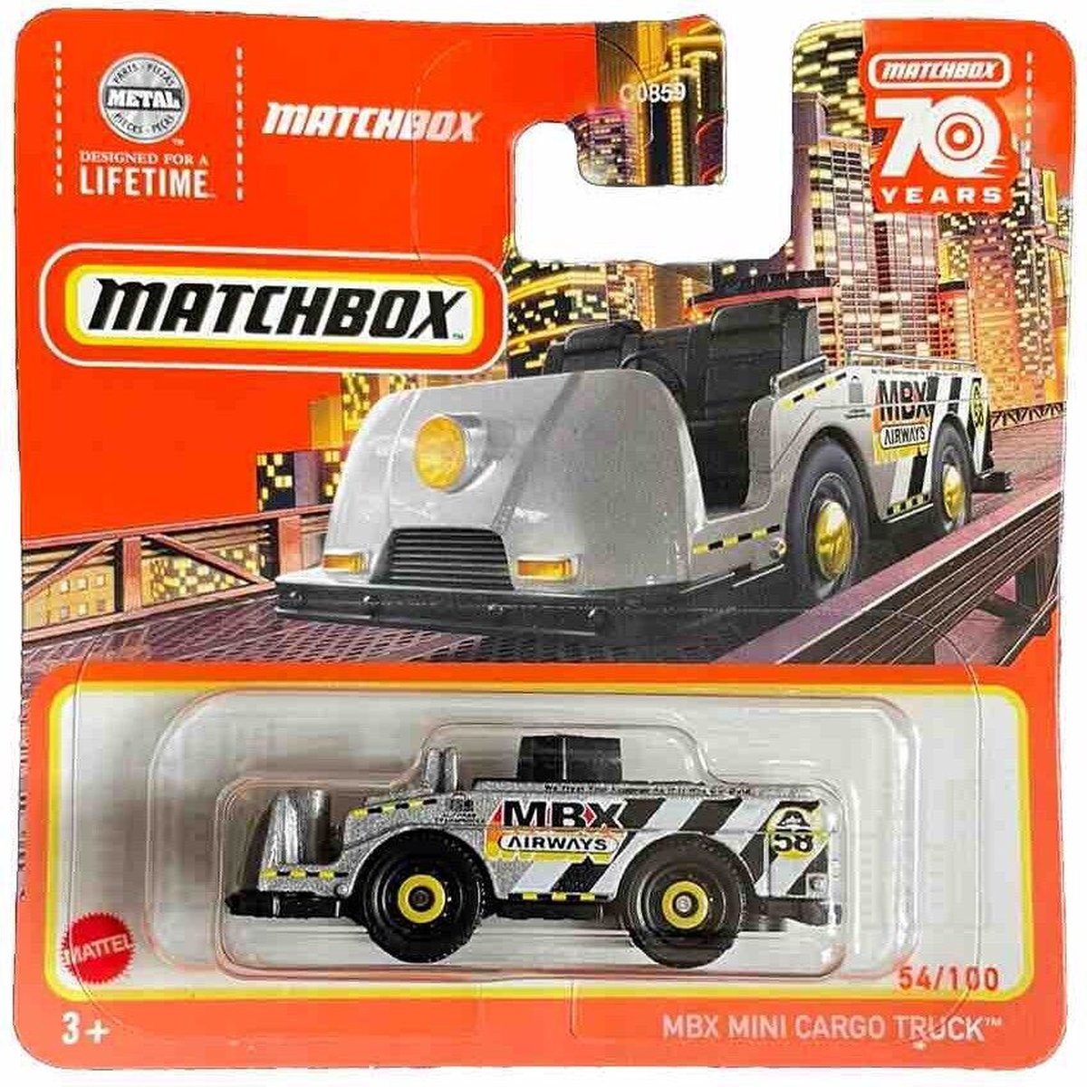 MATCHBOX MBX MINI CARGO TRUCK 54-100 SILBER (1:64) SHORT CARD