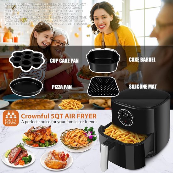 Airfryer heißluftfritteuse zubehör passt nur für COSORI 5,5L, xxl 5,5 Liter quadrat xl heissluft fritteusen