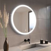 LOMAZOO Badkamerspiegel met LED verlichting - Badkamer Spiegel - Spiegel Badkamer - Spiegel Douche - Verwarming Anti Condens - 60 cm rond [CHICAGO]