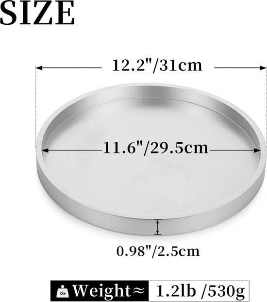 Hanobe Rustieke houten dienblad ronde houten butler decoratieve lade whitewash middelpunt kaarsenhouder trays boerderij Ottomaanse dienblad voor decor keuken toonbank woondecoratie accessoires voor