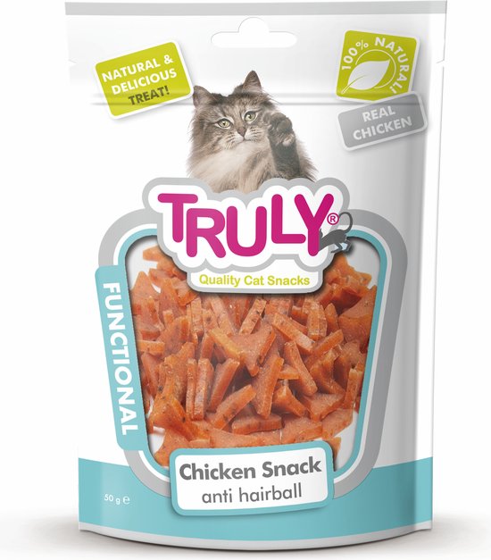 Truly Cat Snacks Anti-Haarbal met Kip - 20 x 50 gr - Voordeelverpakking
