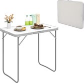 ElixPro Campingtafel - Tuintafel - 80x60x70 cm - Aluminium Inklapbare Tafel - Inclusief Handvat - Wit