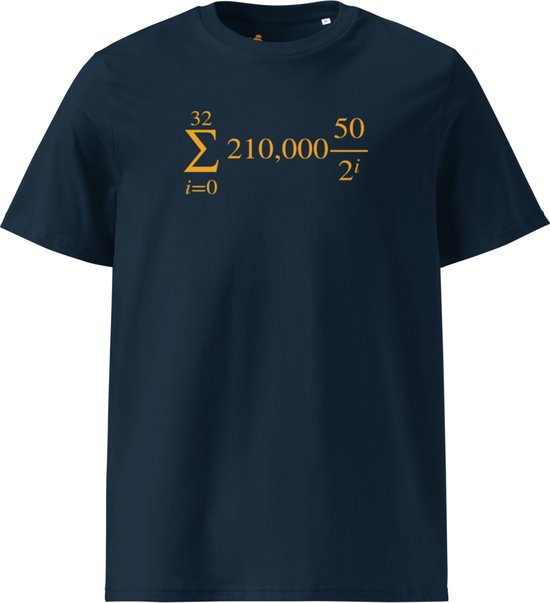 Bitcoin Halving T-shirt - Unisex - 100% Biologisch Katoen - Kleur Marine Blauw - Maat L | Bitcoin cadeau| Crypto cadeau| Bitcoin T-shirt| Crypto T-shirt| Crypto Shirt| Bitcoin Shirt| Bitcoin Merch| Crypto Merch| Bitcoin Kleding