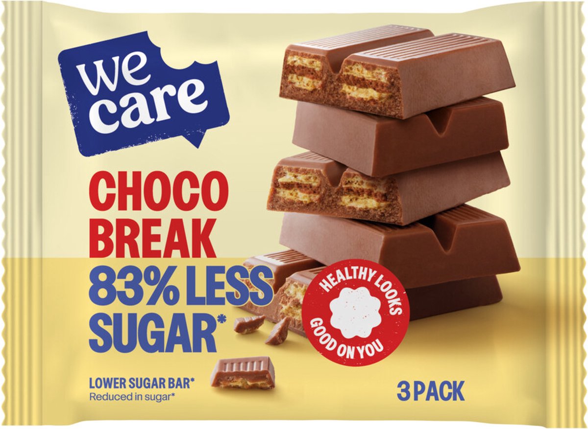 Goedkoopste WeCare Lower Suger Chocolate - 1 x 64,5 gr