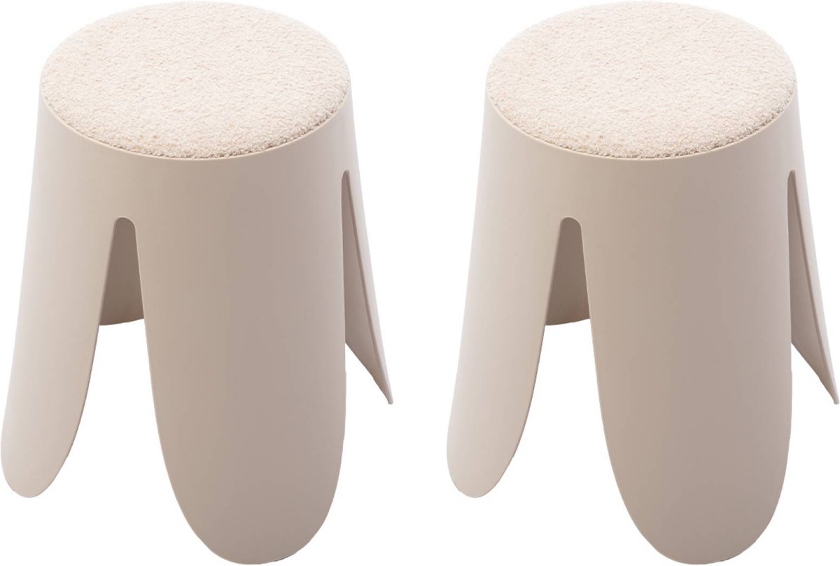 sweeek - Set van 2 stapelkrukken, niki, ø30 / 44 x h46cm