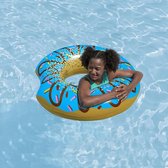 Opblaasbare Donut Zwemring - Zwemband - Drijfband - Hoge Kwaliteit Vinyl - 107 cm - Blauw - Voor Op Het Water - In het Zwembad - Op Vakantie - Vanaf 12 Jaar