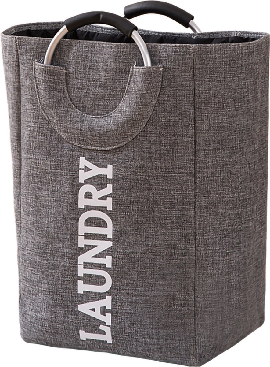 Goedkoopste Rainbecom – Wasmand - 50x32x28cm - 40L - Mand Rond met handvaten - Laundry bag - Opbergmand - Waszak - Laundry basket - Opvouwbaar - Wassorteerder - Grijs