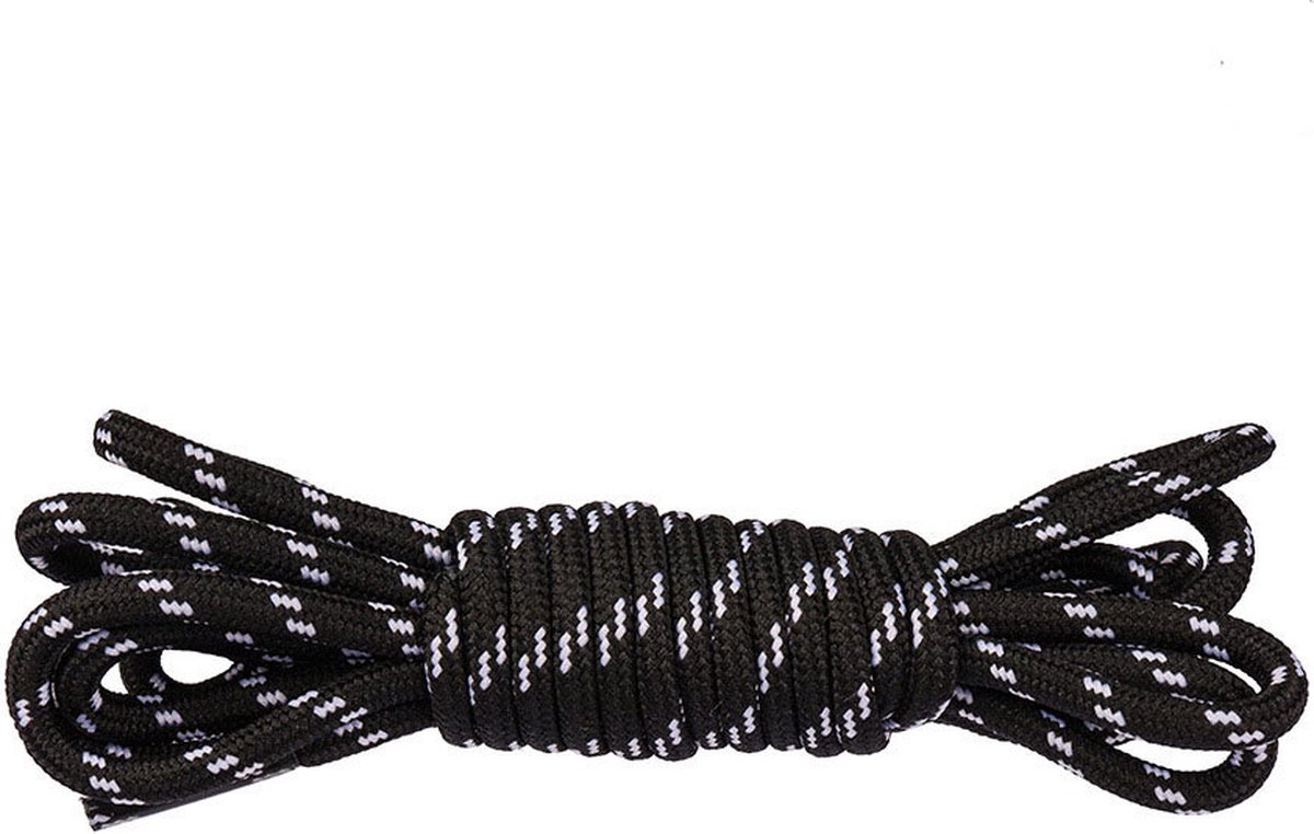 ronde veters voor wandelschoenen, sneakers . 2 kleurig 120 cm zwart wit