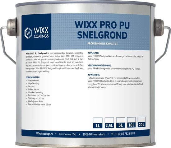 Blik WIXX PRO PU Snelgrond, antracietgrijs, 5L.
