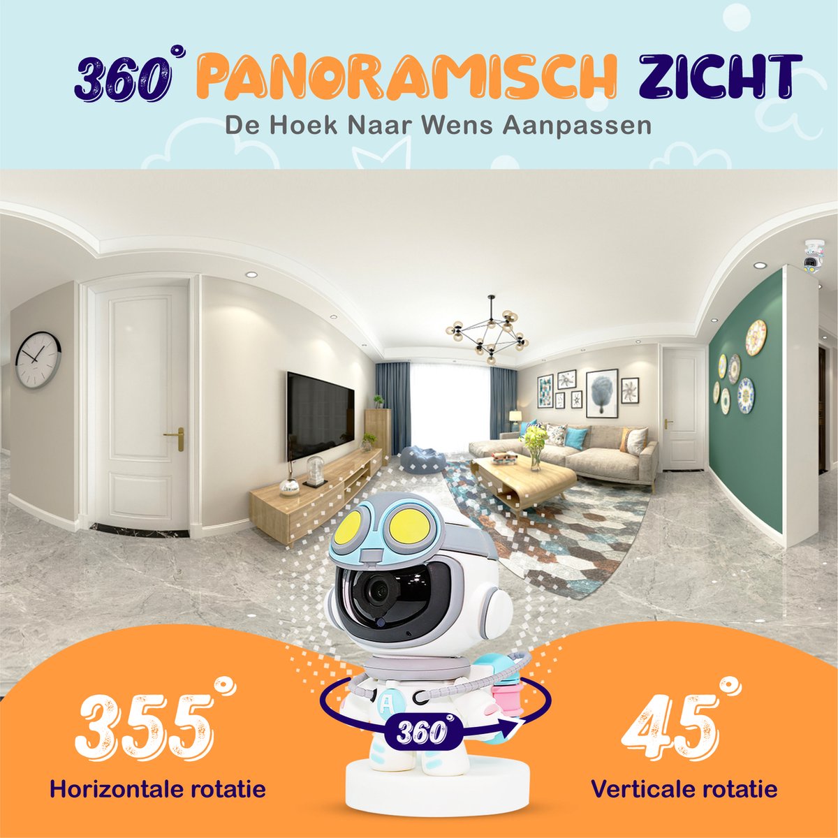 Afbeelding 2 van Little Immi - Babyfoon met camera en app - 1080HD - Video opname & Audio optie - Babymonitor met bewegingsdetectie -